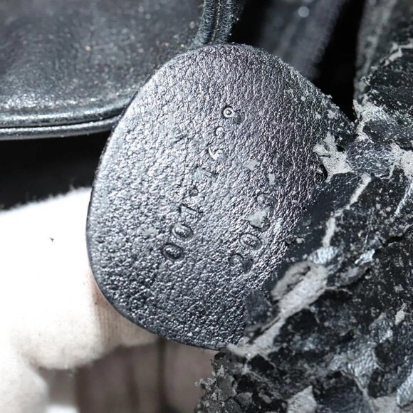 GUCCI Bamboo Hand Bag Leather 2way Black 001 1638 Auth 114458 - Picture 9 of 16